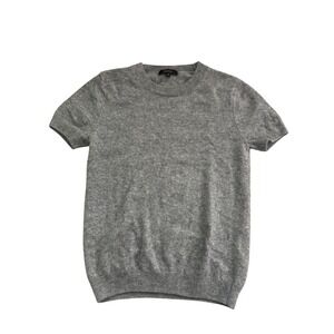 Quince Mongolian Cashmere Tee Heather Grey Short Sleeve Sweater S STIEC01